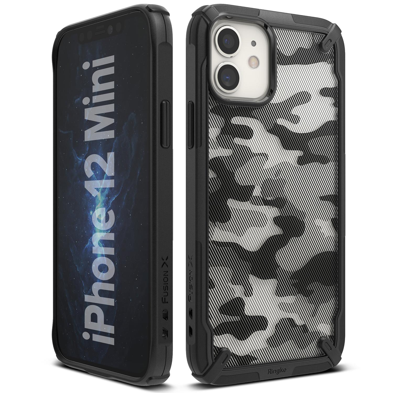 iPhone 12 Mini Fusion X Design Case Camo Black