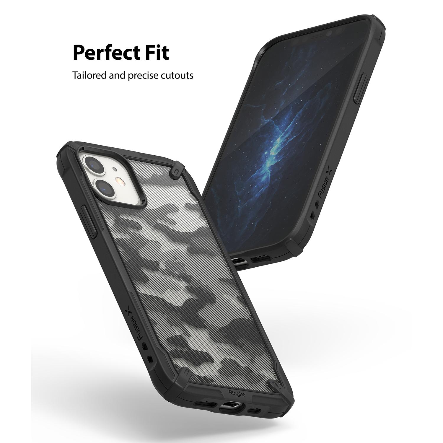 iPhone 12 Mini Fusion X Design Case Camo Black