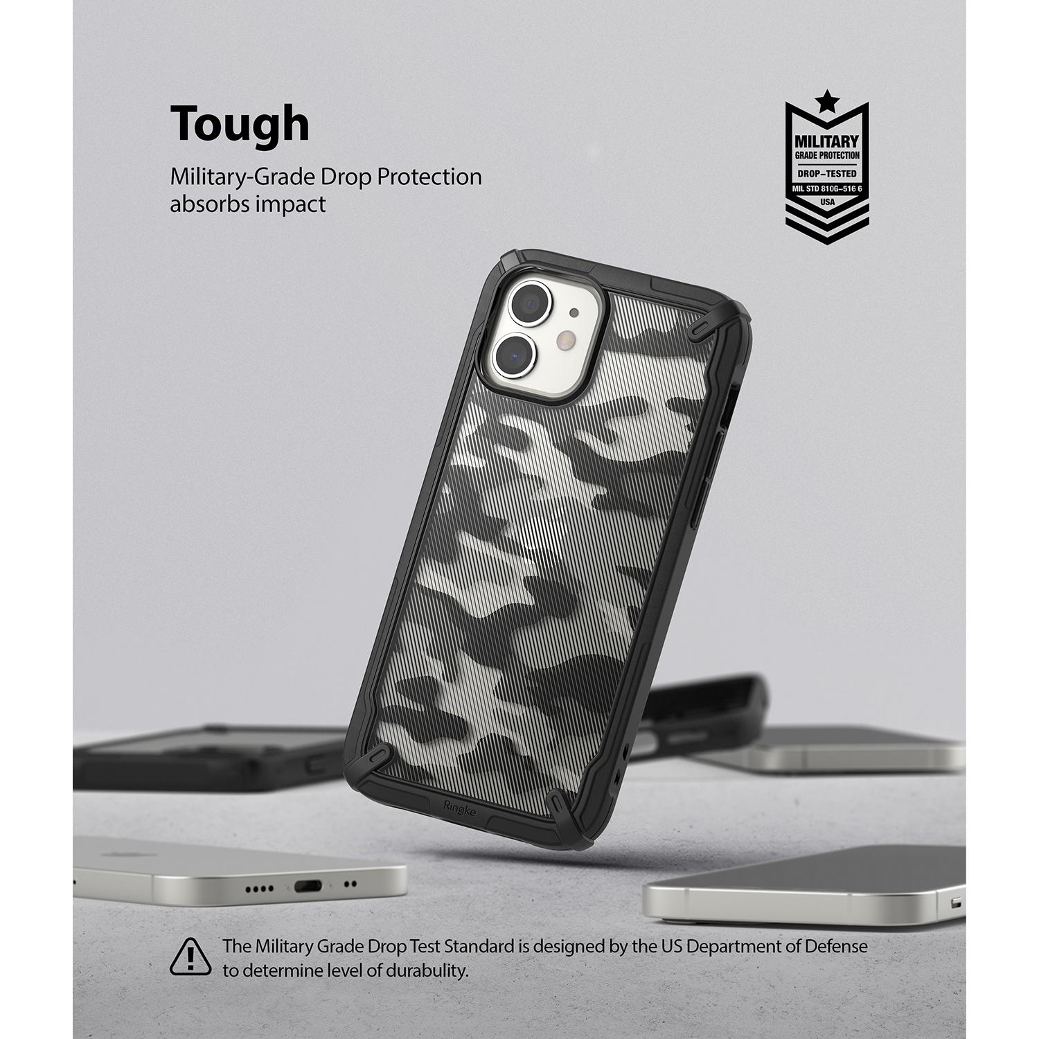 iPhone 12 Mini Fusion X Design Case Camo Black