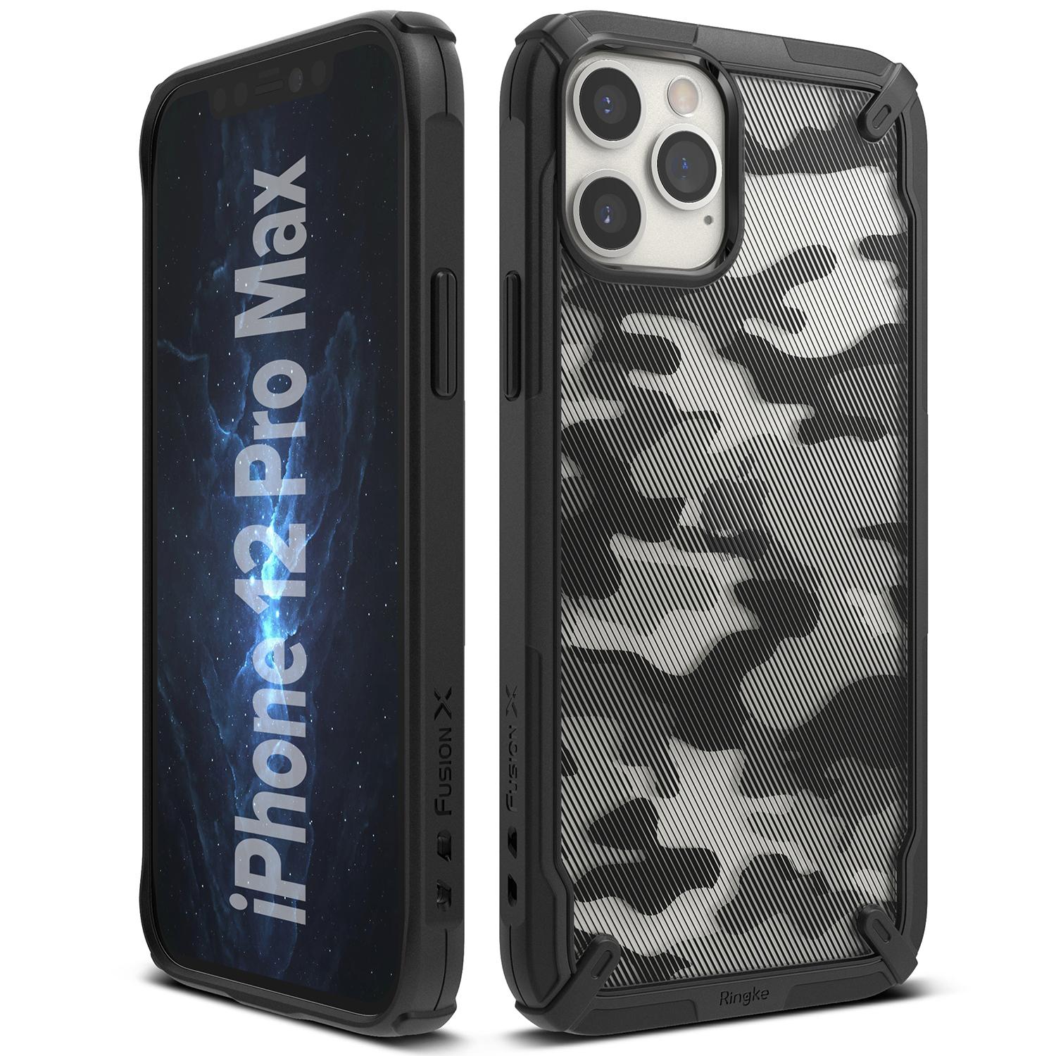 iPhone 12 Pro Max Fusion X Design Case Camo Black