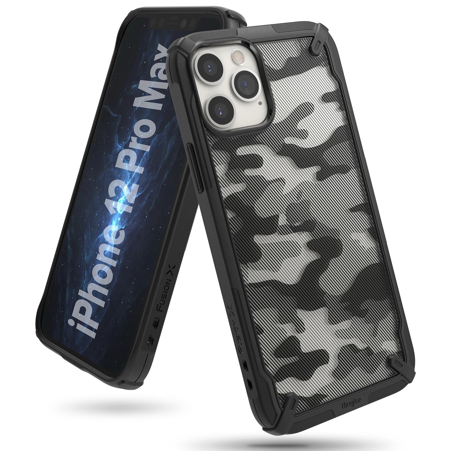 iPhone 12 Pro Max Fusion X Design Case Camo Black