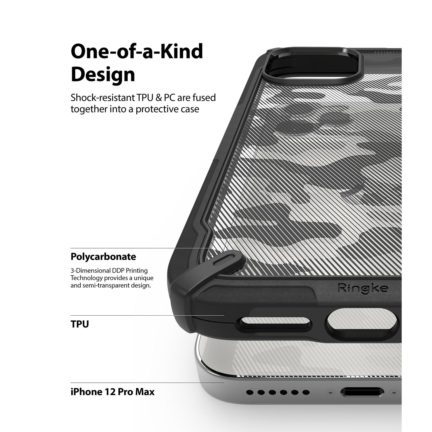 iPhone 12 Pro Max Fusion X Design Case Camo Black