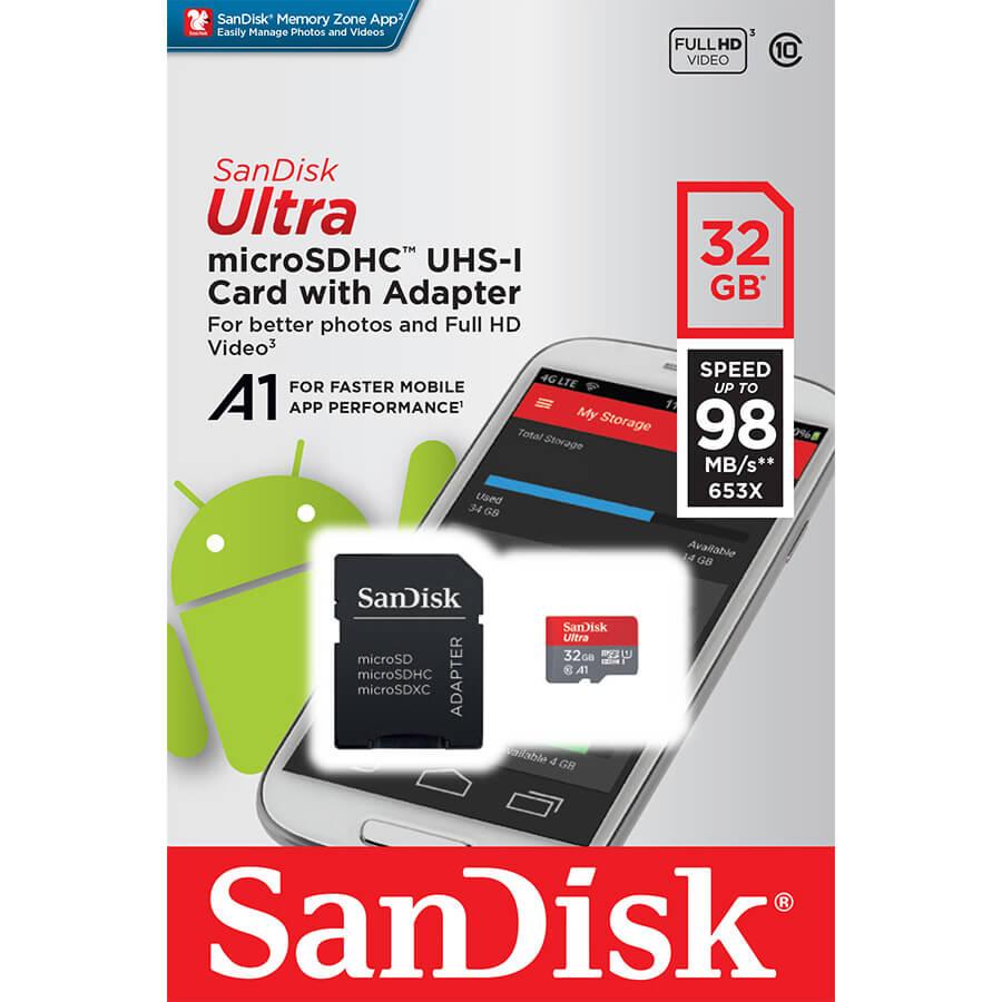 32GB microSDHC Class 10 UHS-I 120MB/s Black