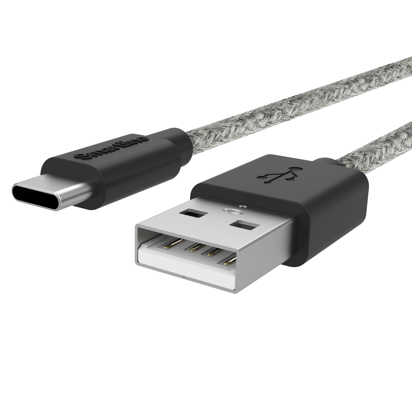 Fuzzy USB-A to USB-C Cable 2 meters Grey