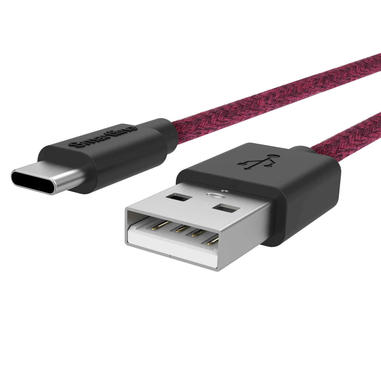 Fuzzy USB-A to USB-C Cable 2 meters Purple