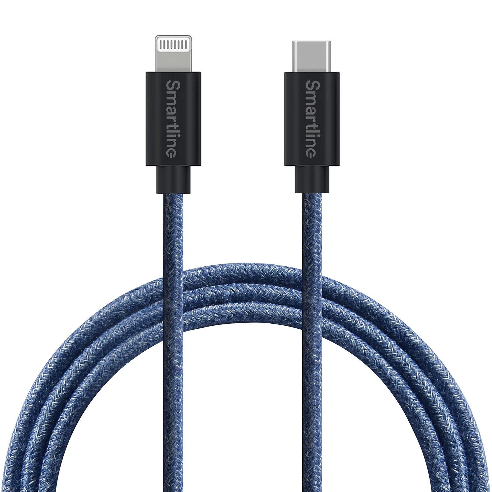 Fuzzy USB-A to Lightning Cable 2 meters Blue