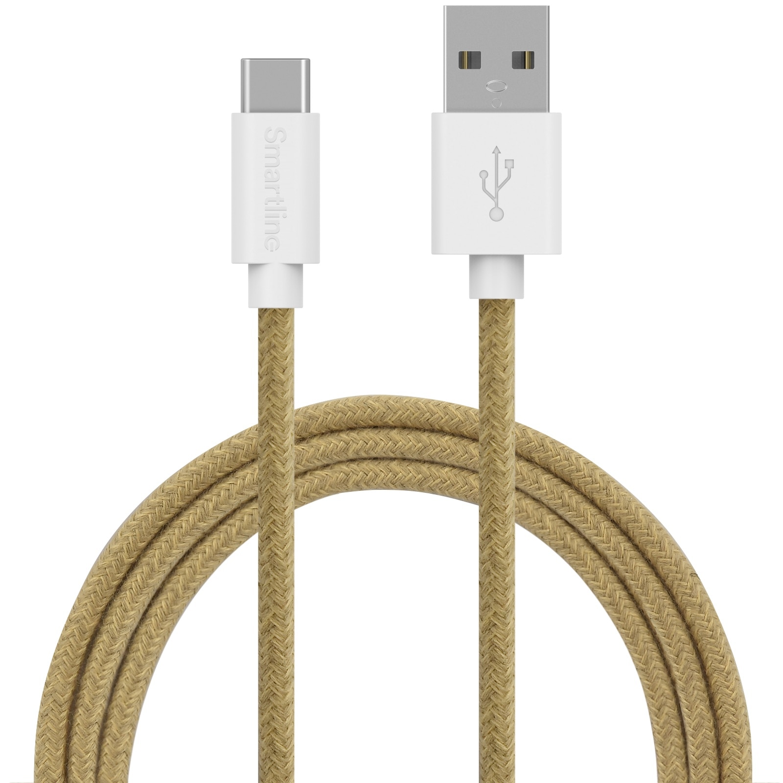 Fuzzy USB-A to USB-C Cable 2 meters Beige