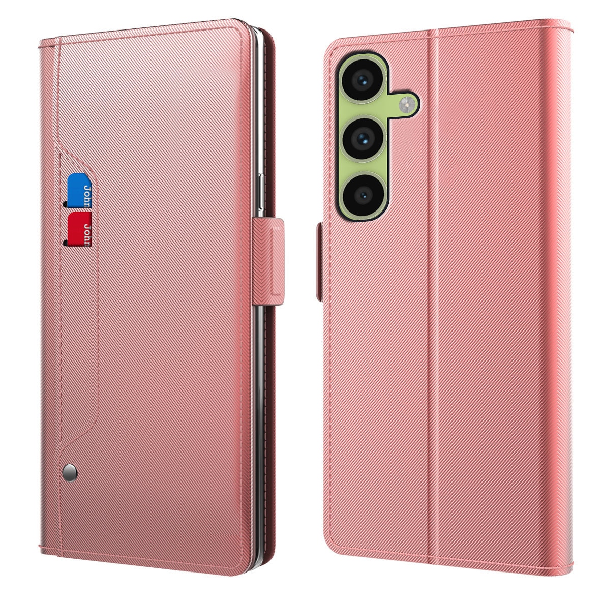 Samsung Galaxy A34 Wallet Case Mirror Pink Gold