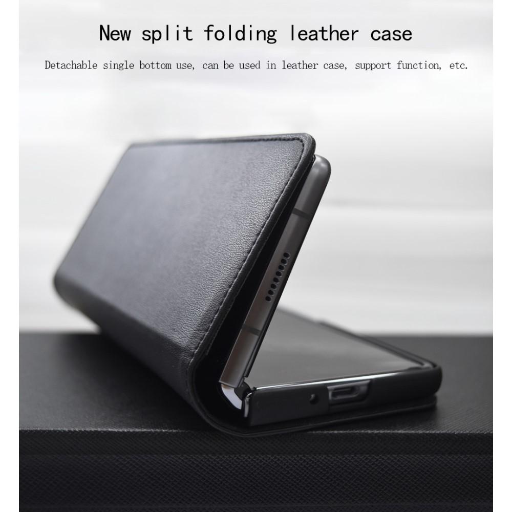Samsung Galaxy Z Fold 2 Genuine Leather Wallet Case Black