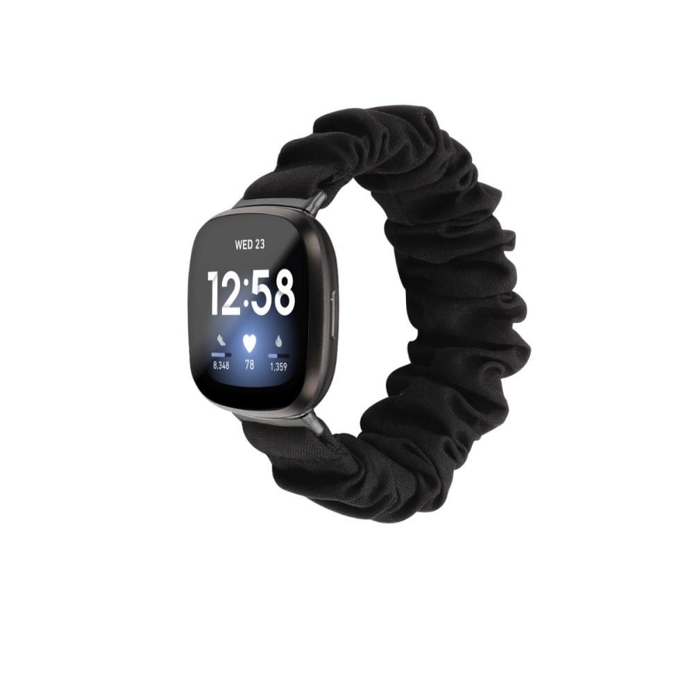 Fitbit Versa 3/Sense Scrunchie Bracelet Black