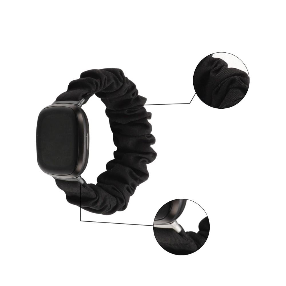 Fitbit Versa 3/Sense Scrunchie Bracelet Black