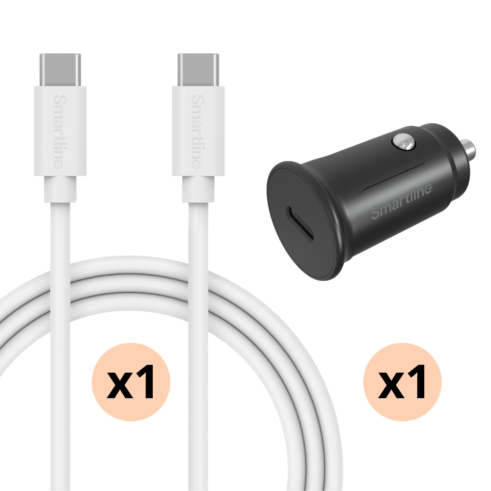 Complete Car Charger for Xiaomi Poco X6 Pro - 1m Cable and Charger USB-C - Smartline