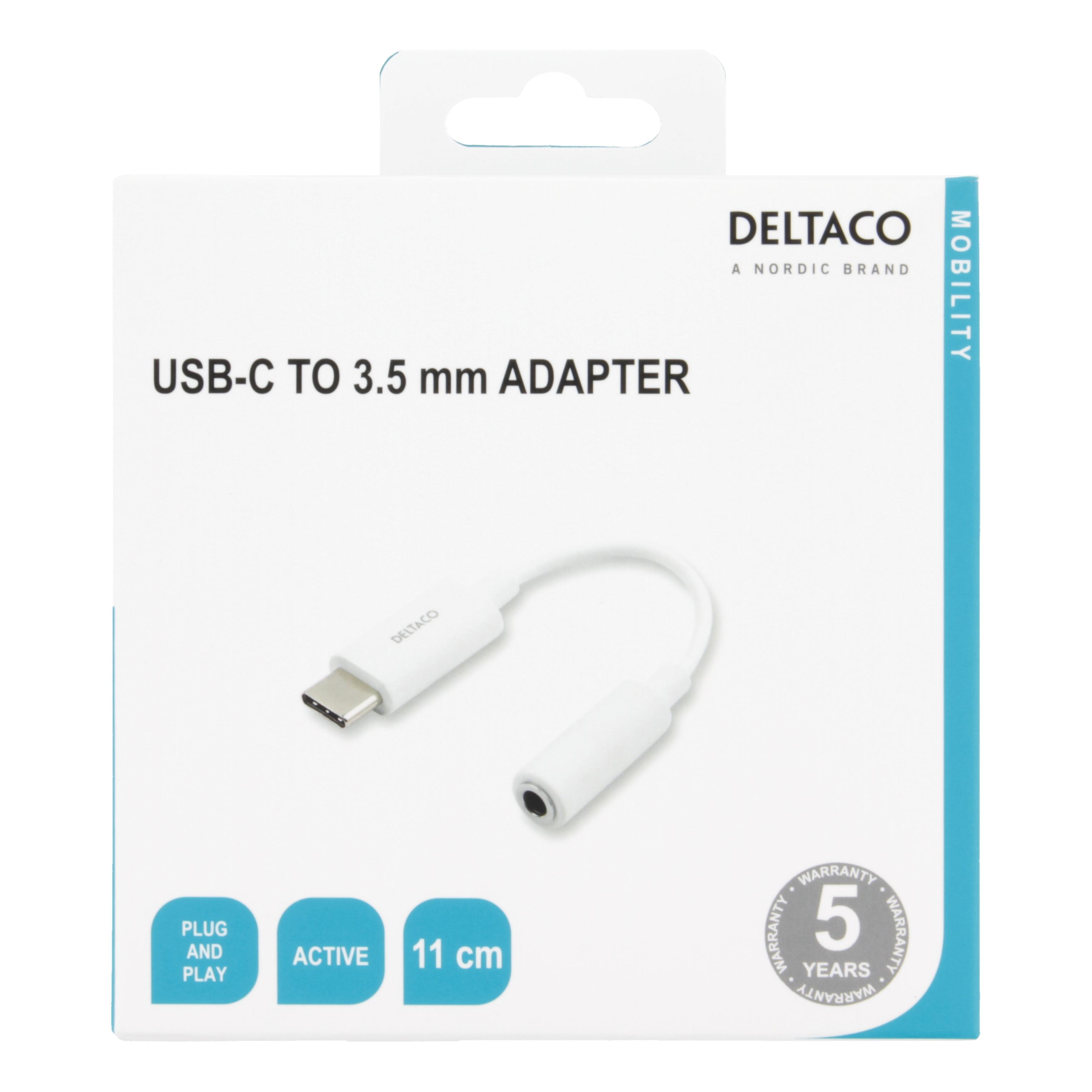 USB-C to 3.5 mm DAC Adapter White