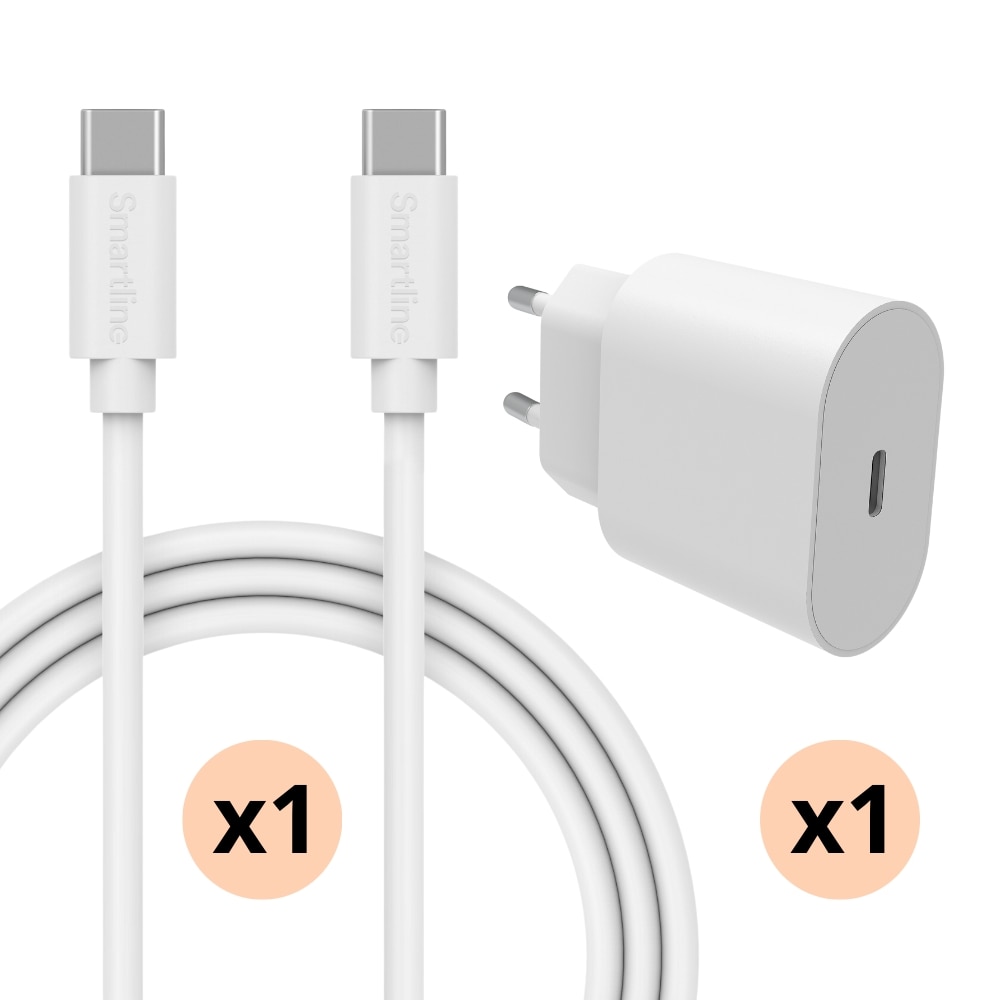 Complete iPhone Charger with USB-C - 2m Cable and Wall Charger - Smartline